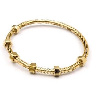 Gold Nuts and Bolts Bracelet